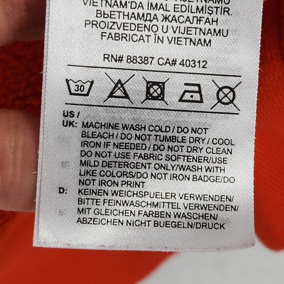 Adidas Sweater Mens Large Orange Trefoil Hoodie RYV Hooded Sweatshirt Originals - Picture 9 of 12